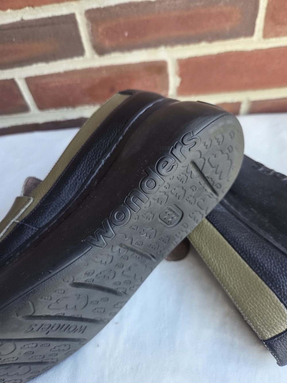 Wonders Leather Platform Penny Loafers Olive Black EU 39 Made in Spain - Picture 6 of 16